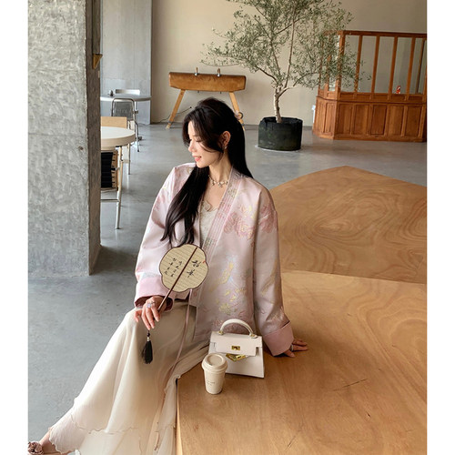 烫金提花中长款新国风本希