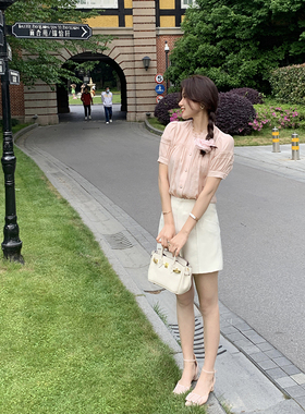 4月福利~ 本希 新款气质醋酸衬衫女 夏秋季长袖拼接蕾丝衬衣上衣