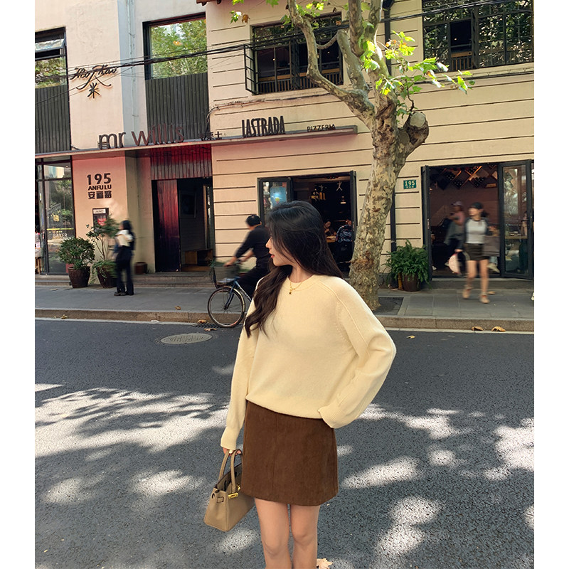 26福利~本希benxe/少女心事 复古灯芯绒半身裙高腰a字裙 不退换