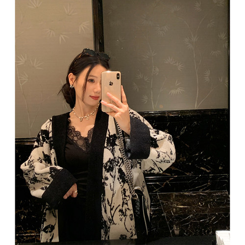 复古慵懒针织羊毛开衫V领