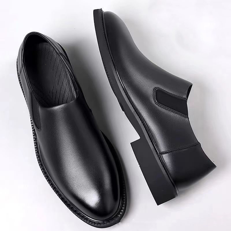 皮鞋男秋季新款高端正品男士商务休闲鞋耐磨防滑结婚鞋黑色上班鞋