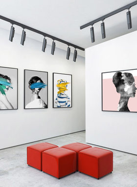 轻奢风酒吧美容院女装店背景墙画