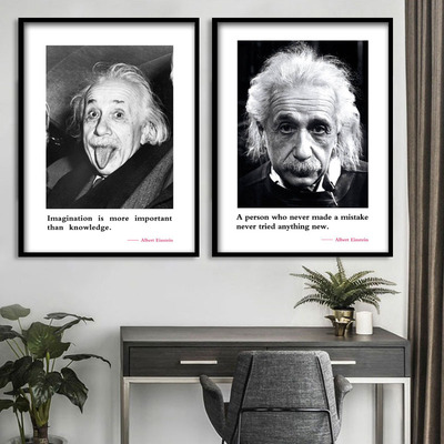 索尔维会议装饰画物理科学家爱因斯坦人物海报挂画实验室墙壁画