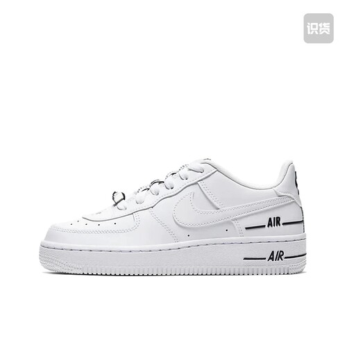 Nike Air Force 1 空军一号 板鞋 轻便 低帮/GS/白黑/叠标 金华仓