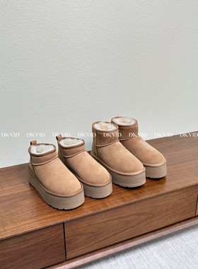 DKVID 渠道款 羊皮毛一体雪地靴 mini周冬雨同款厚底加绒棉鞋