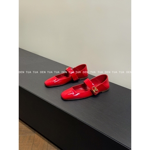 醉高板 一字扣真皮浅口单鞋 乖巧又可爱 新款 女 24S秋季 DENTUATUA