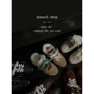 女羊毛加绒毛毛阿甘鞋 休闲运动德训鞋 半托 联名530毛里款 MMEEII