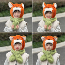 狐狸尼克帽子围巾一体儿童男孩围脖耳朵会动 疯狂动物城朱迪冬季
