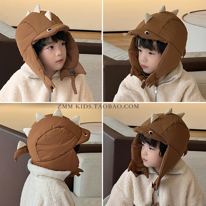 儿童雷锋棉帽子秋冬季东北防寒2025新款中大男孩宝小恐龙护耳冬天