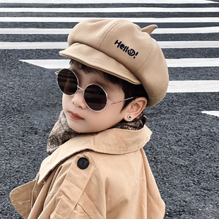 儿童贝雷帽子男孩秋冬季小八角宝痞帅气炸街潮流韩版超好看的冬天