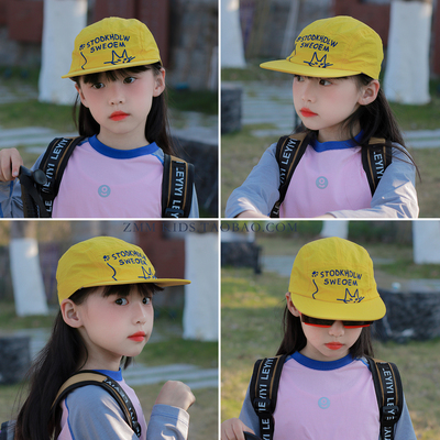 儿童棒球帽子女款2026新款中大女孩宝小黄色夏季薄款防晒遮阳速干