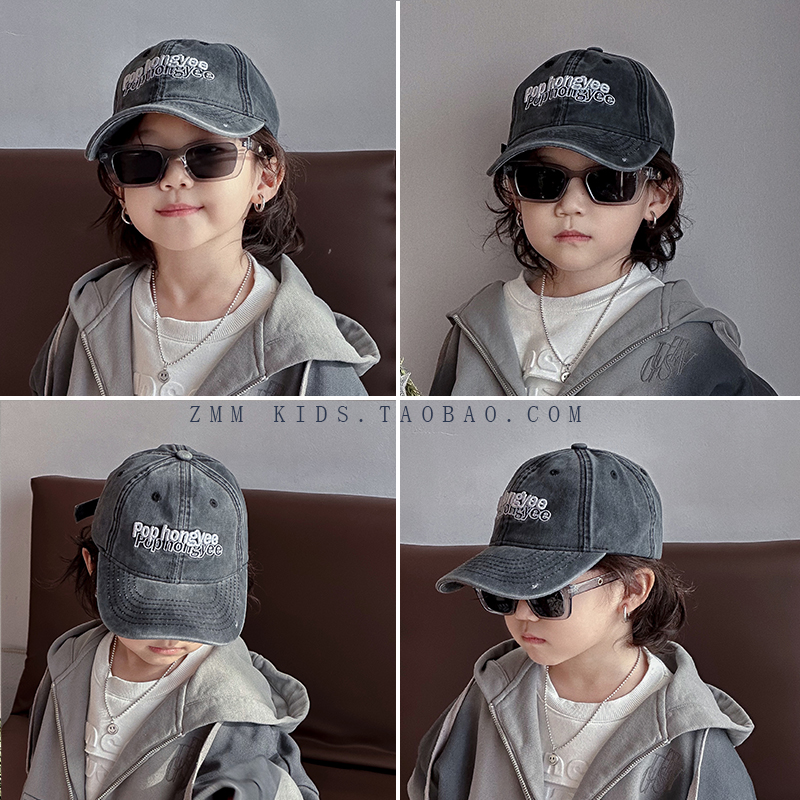 儿童棒球帽子潮流韩版酷小鸭舌男孩宝痞帅气炸街春款街舞春季春秋