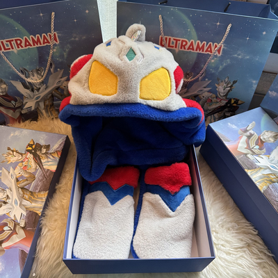 奥特曼帽子围巾一体围脖儿童礼盒男孩生日礼物2025新款耳朵会动的