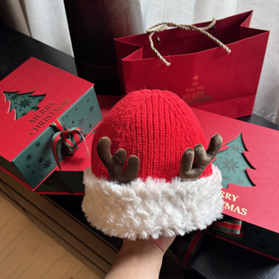 圣诞节儿童帽子装扮装饰头饰男女孩宝配饰红色小新年过年喜庆拜年