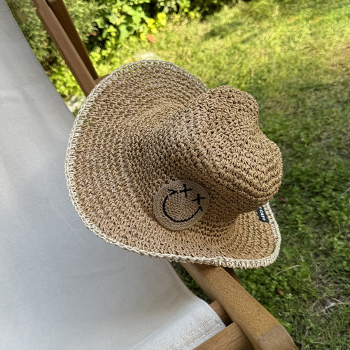 儿童草帽小男孩宝中大防晒遮阳渔夫凉帽子夏季薄款海边大帽檐夏天