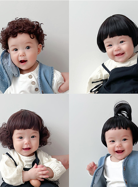 0一1岁婴儿假发帽子女小宝宝搞怪搞笑头发头饰春秋男秋冬季小月龄