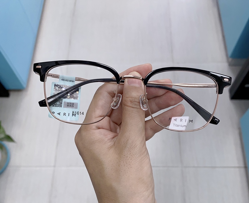 派丽81614蒙钛金属眉架男士超轻近视散光防蓝光