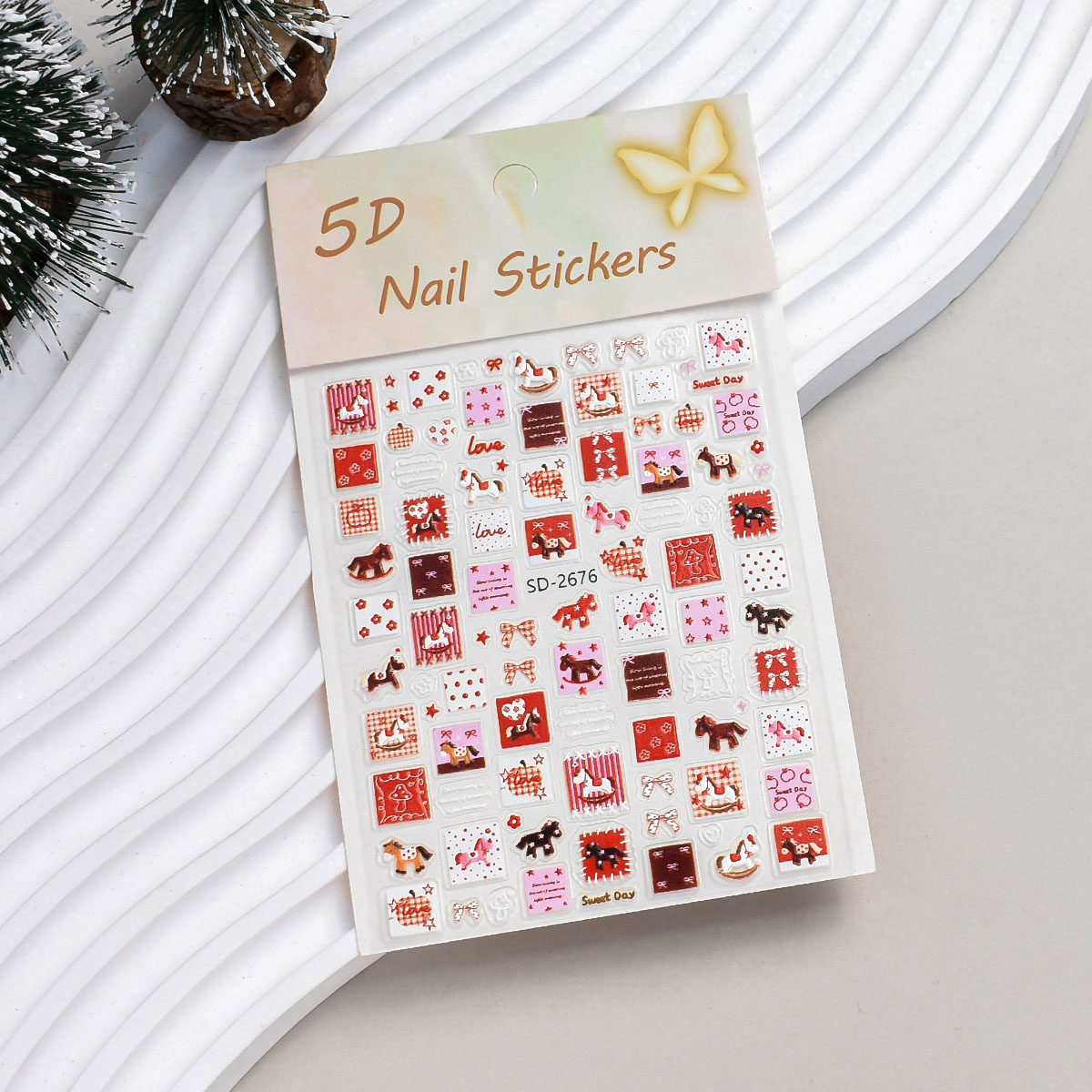 2026马年甜美风彩色小马美甲贴纸鸿运小马格子蛋糕甜点马儿指甲贴,彩妆/香水/美妆工具,指甲装饰,淘宝优惠券,粉丝福利购,淘宝优惠卷