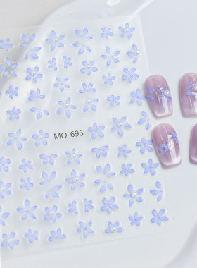 isn甜美五瓣花立体指甲装饰贴花