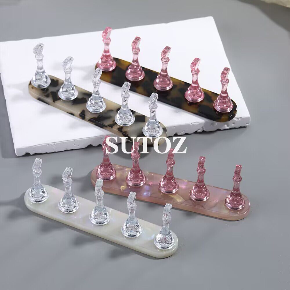 日式美甲练习底座简约强磁亚克力豹纹指托甲片穿戴甲打版工具套