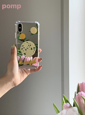 pomp “奶酪月球”原创设计艺术镜面手机壳撞色防摔全包保护软壳
