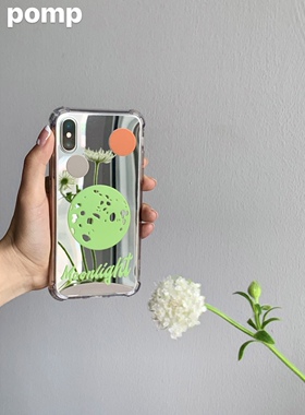 pomp “青柠月球” 原创设计艺术镜面手机壳撞色防摔全包保护软壳