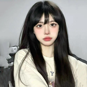 假发女长发黑长直发气质日常少女仿真人发丝2021年时尚 假发套 新款