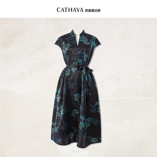CATHAYA/凯喜雅中式短袖连衣裙HSK2FLJN076