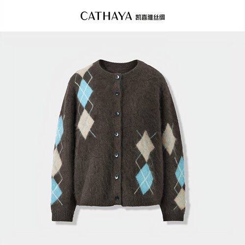 CATHAYA/凯喜雅菱形格开衫CGK2FEJN849