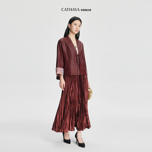 CATHAYA/凯喜雅V领国风外套DUK2FWJN159