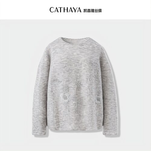 CATHAYA/凯喜雅手钩花绣宽松毛衫BBK2FEJN851