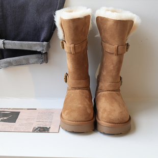 韩版羊毛鞋口儿童雪地靴加绒加厚长筒靴女童靴子2025冬鞋公主棉鞋