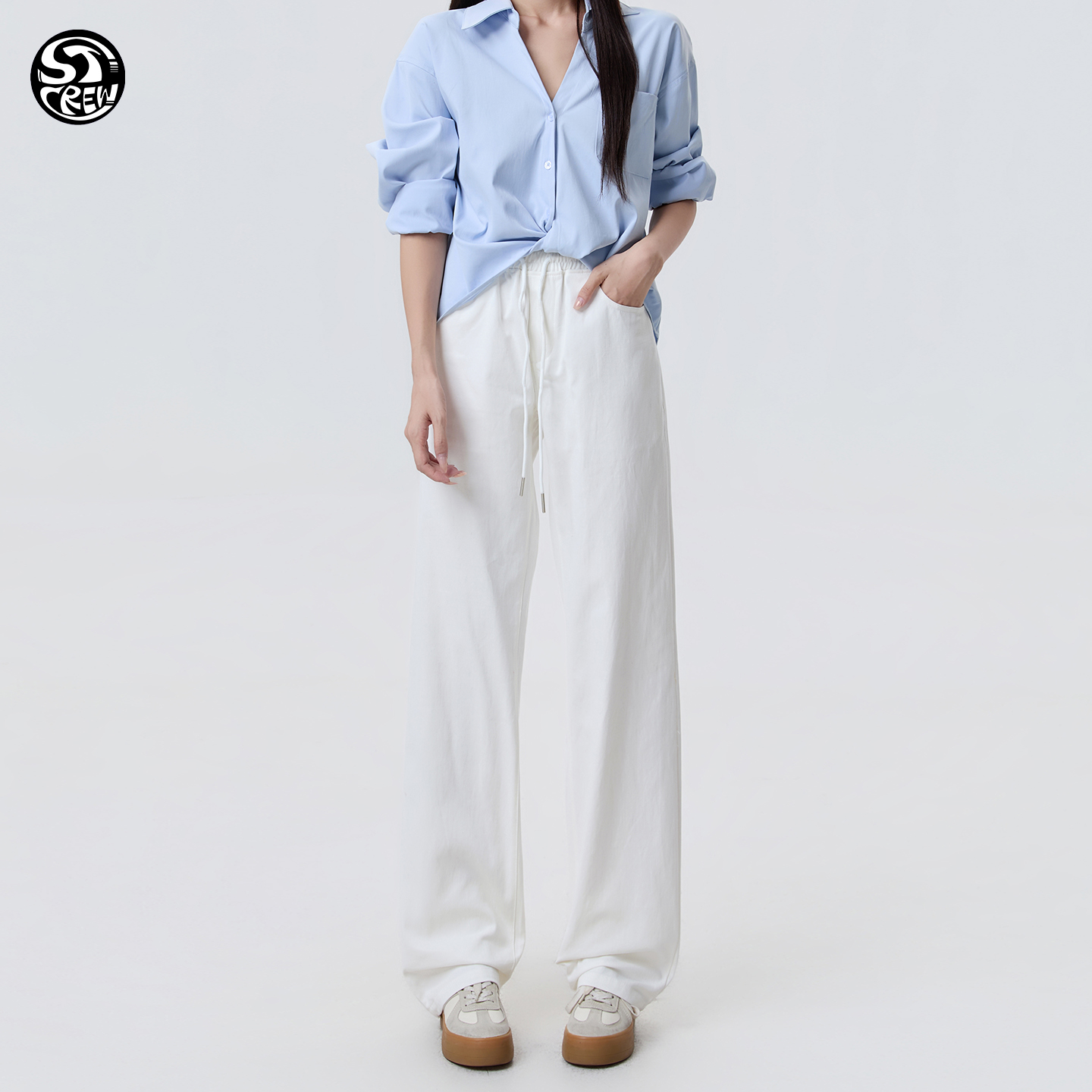 STC美式直筒宽松工装运动休闲百搭学生抽绳潮男女滑板hiphop长裤