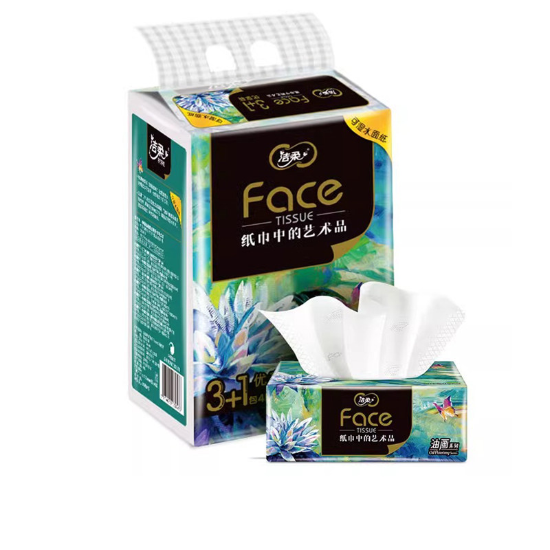 洁柔face油画4层加厚家用抽纸图片