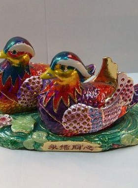 彩绘合金首饰盒鸳鸯戏水结婚礼物