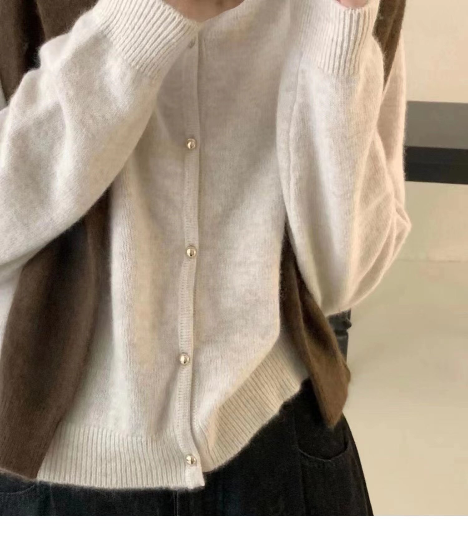 早秋新款100%纯羊毛开衫女圆领宽松显瘦毛衣外套羊绒针织纯色上衣,女装/女士精品,毛针织衫,淘宝优惠券,粉丝福利购,淘宝优惠卷