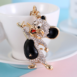 可爱生肖老鼠汽车钥匙扣创意卡通挂件包饰品车钥匙链女孩新年礼物