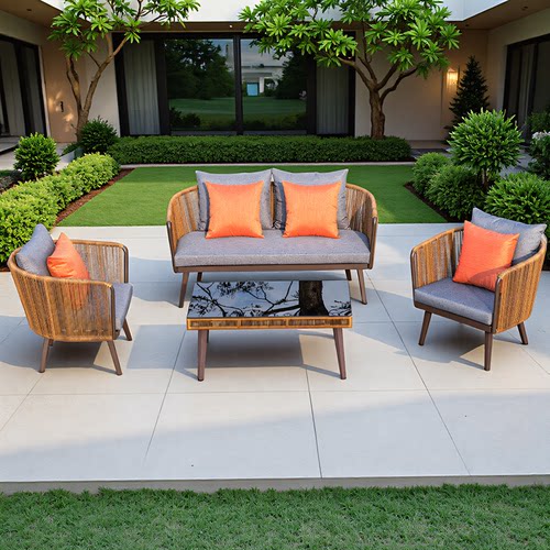 藤逸户外藤编沙发防水防晒