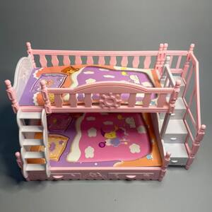 娃娃屋配件小孩过家家组装玩具上下铺双层睡觉床迷你家具微缩
