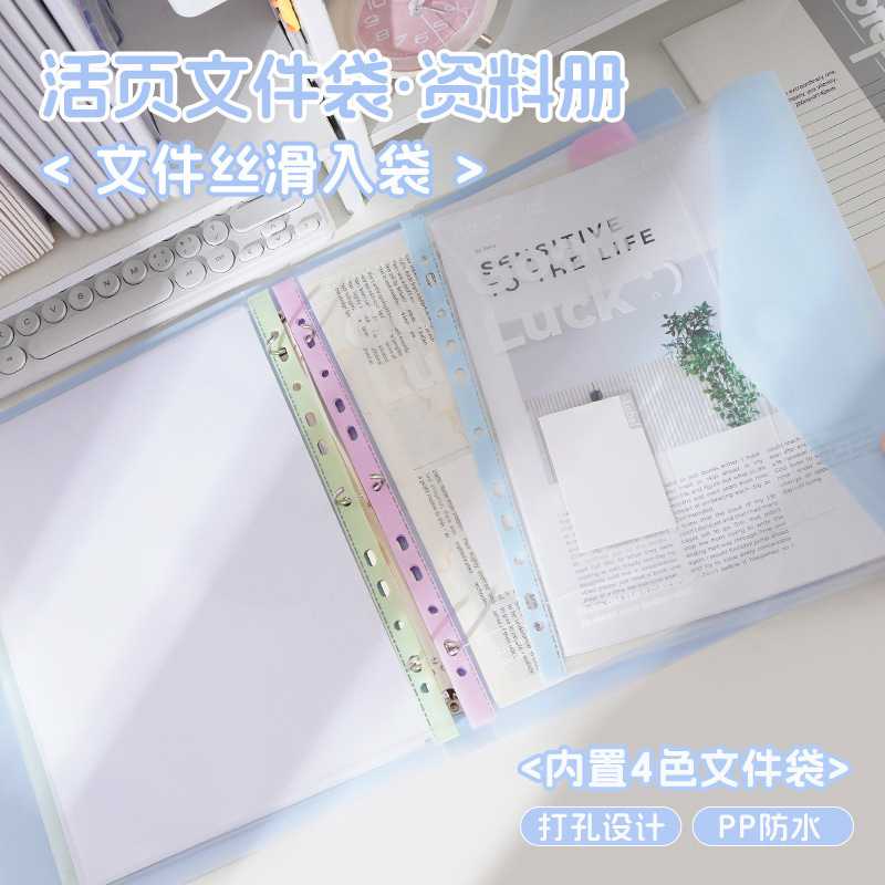 A4活页文件夹透明插页文件袋学生