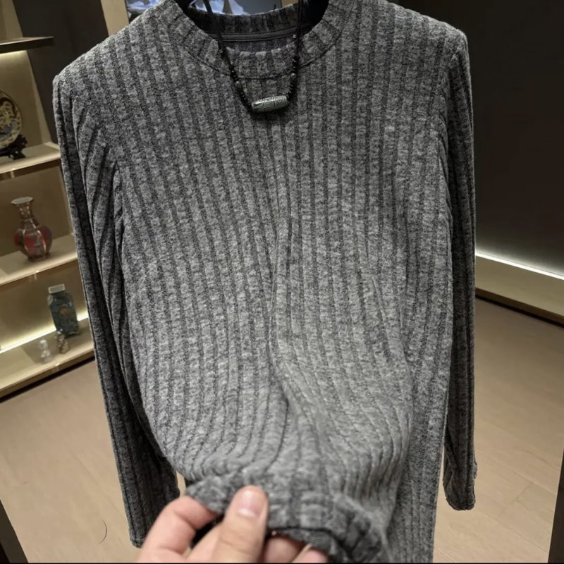 秋季条纹爆款轻奢圆领卫衣男痞帅欧货长袖T恤休闲时尚打底衫上衣