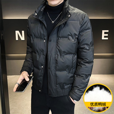 痞帅皮面羽绒服男士冬季新款2025今年流行爆款高级感冬装外套男款