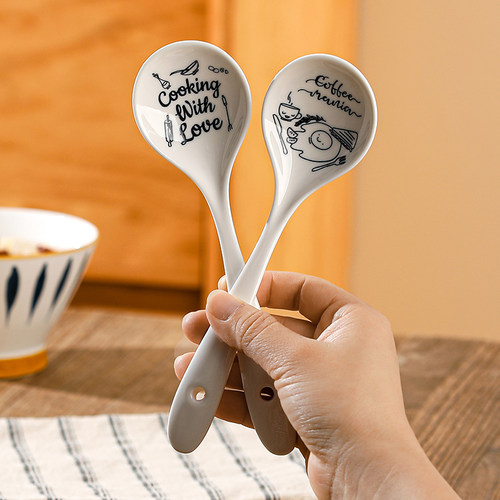 慕艺创意家用餐具大西餐少长柄勺