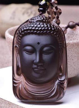 冰种黑曜石生肖猪狗吊坠生肖属守护神本命佛项链男女无事牌项链