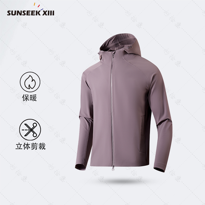 暖而有型】秋冬保暖防寒加绒软壳冲锋衣户外防水运动夹克77781