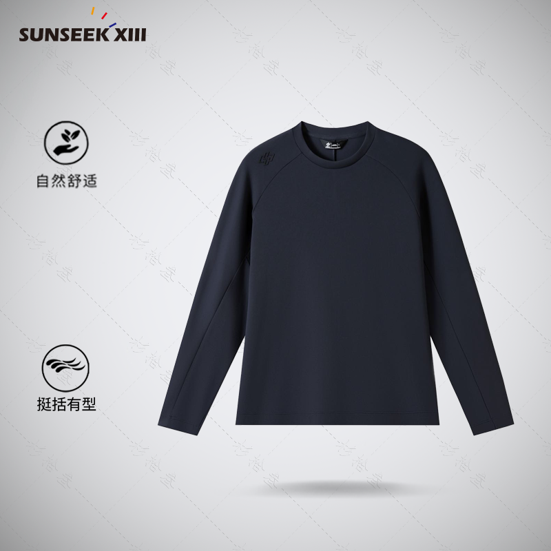 早秋简约圆领健身T恤弹力休闲纯色长袖亲肤运动抗皱百搭卫衣1709