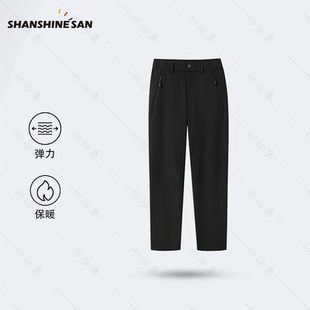 加绒休闲防风抗皱长裤 秋冬弹力抗皱防风户外软壳裤 YKK拉链