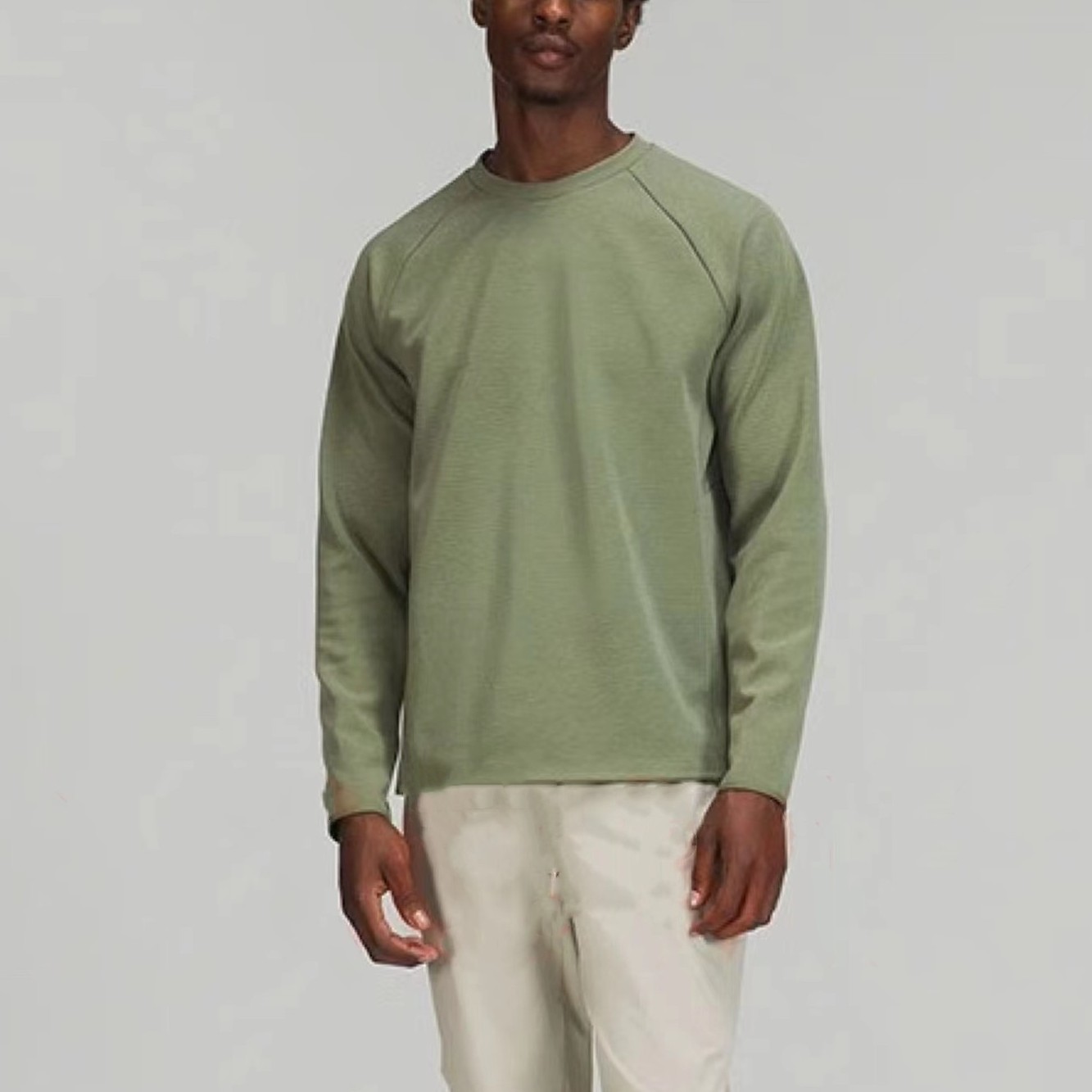 秋冬季保暖方格绒圆领卫衣户外休闲运动纯色长袖套头T恤外套2081