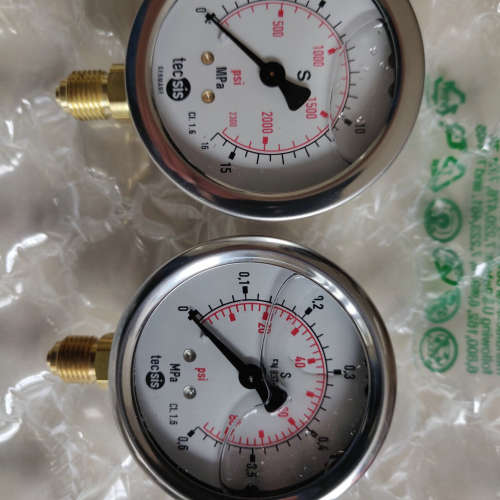 德国TECSIS泰科思充液耐震压力表63轴向G1/4 P1453-25mpa  250bar