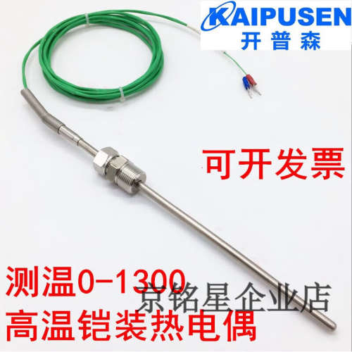 直径6MMK型铠装热电偶5MM温度传感器K耐高温1200度针式测温探头 6